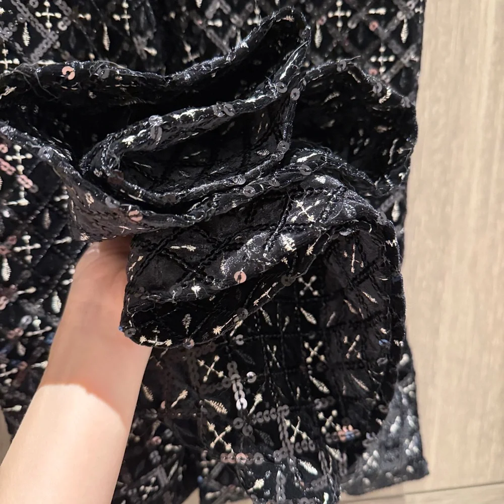 NADINE MERABI Black Sequin Jumpsuit - Picture 8 of 16